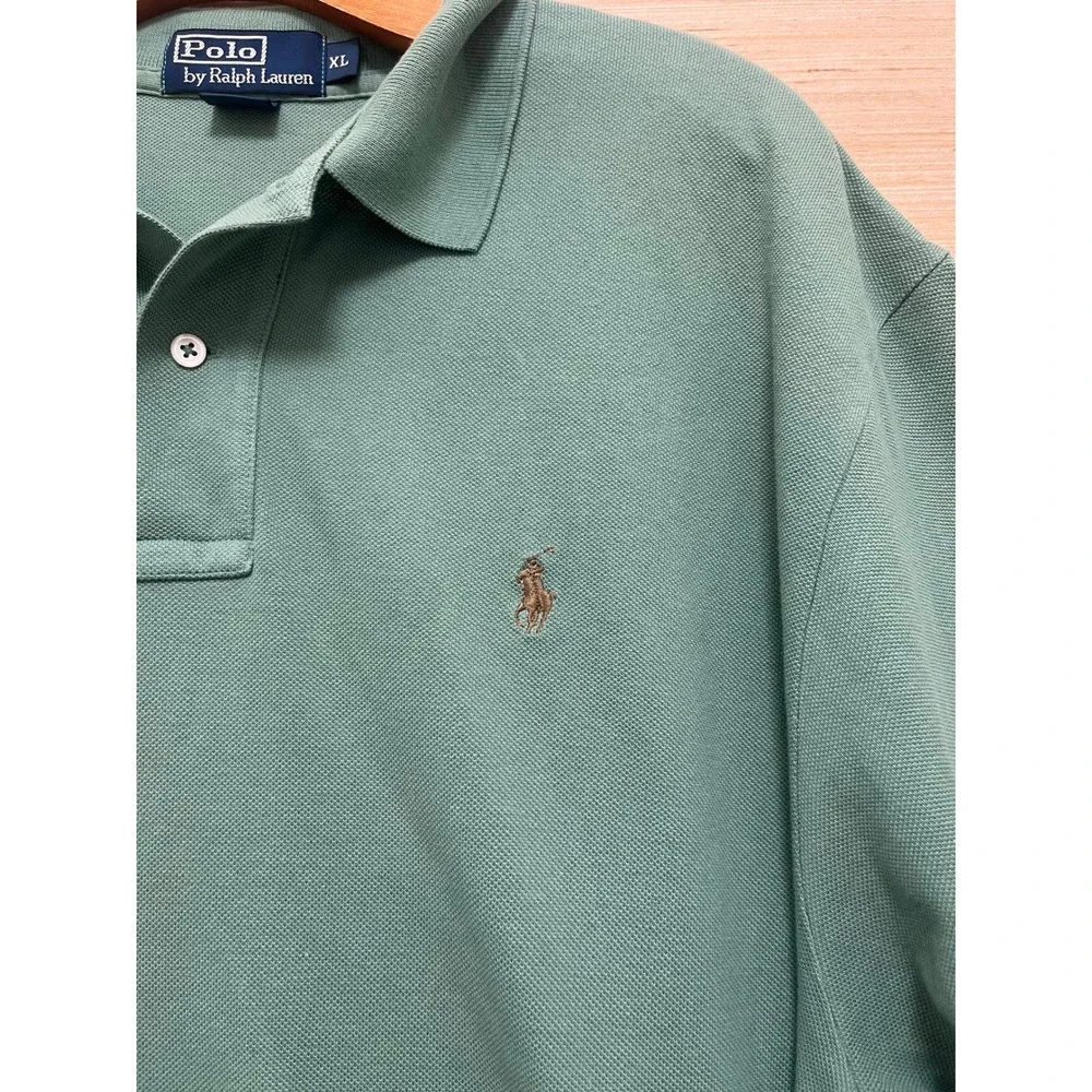 Polo Ralph Lauren Men S‎ Green Classic Fit Polo Shirt Embroidered Pony XL